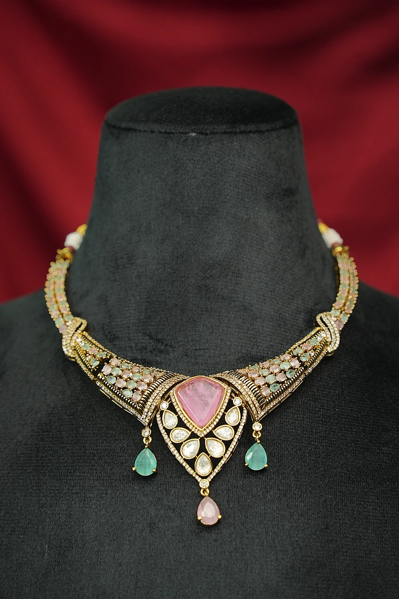 Elegant Moissanite Necklace Set with Matching Earrings - Image 2
