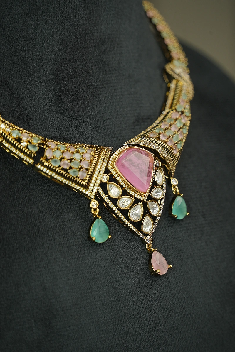 Elegant Moissanite Necklace Set with Matching Earrings - Image 3