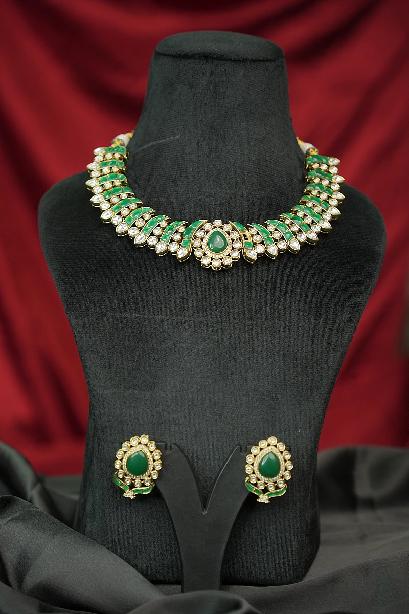 Elegant Moissanite Necklace Set with Matching Earrings
