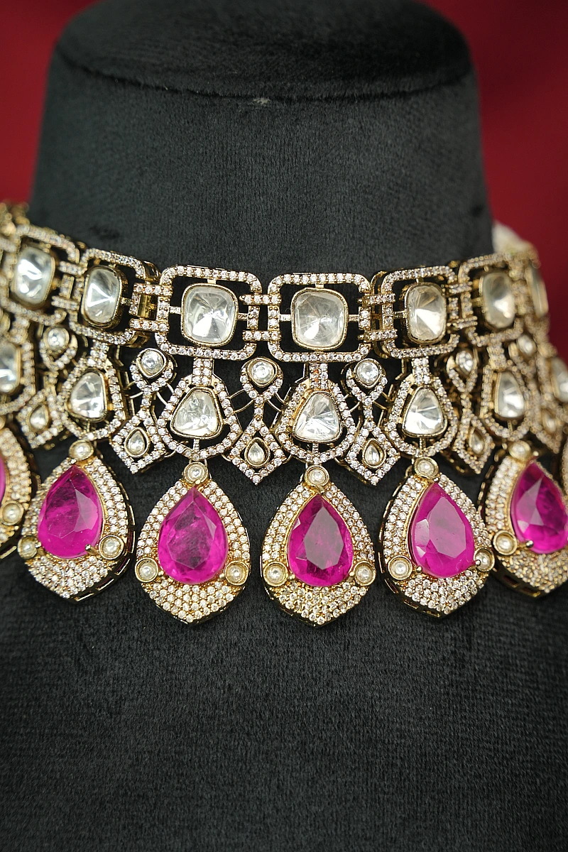 Elegant Moissanite Necklace Set with Matching Earrings - Image 3