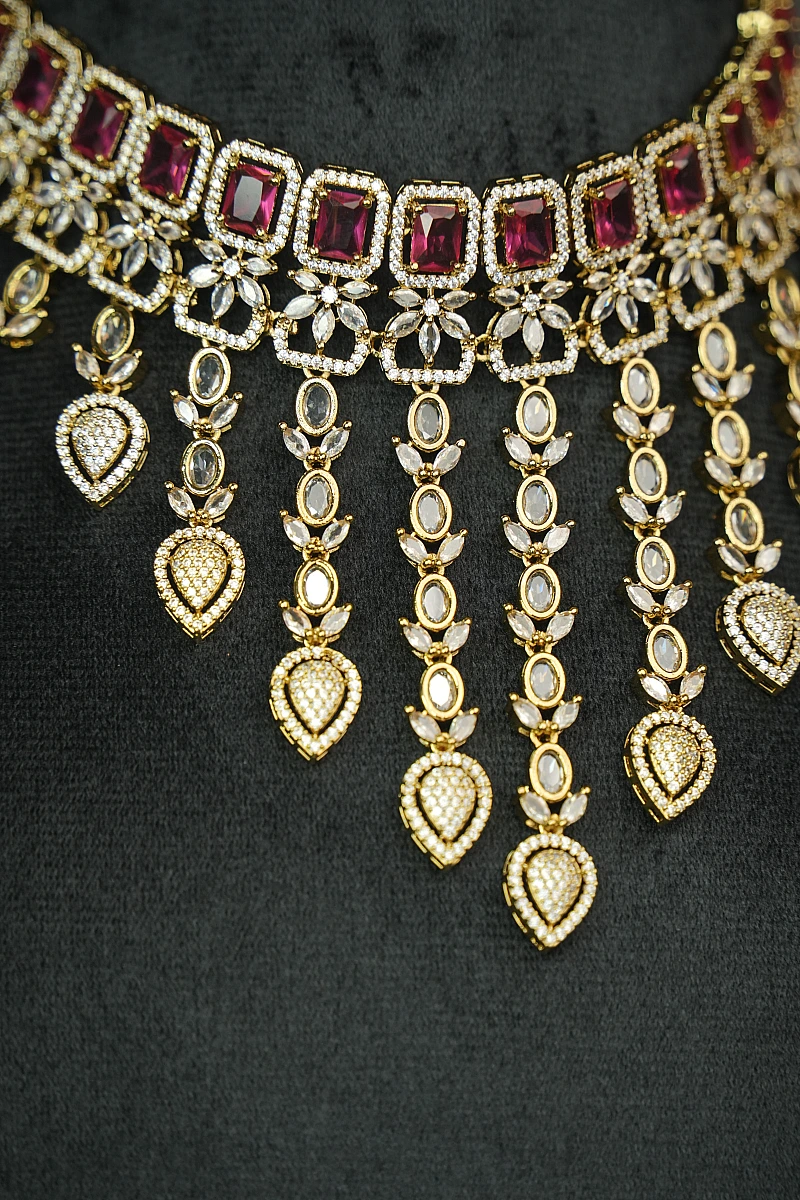 Elegant Moissanite Necklace Set with Matching Earrings - Image 3
