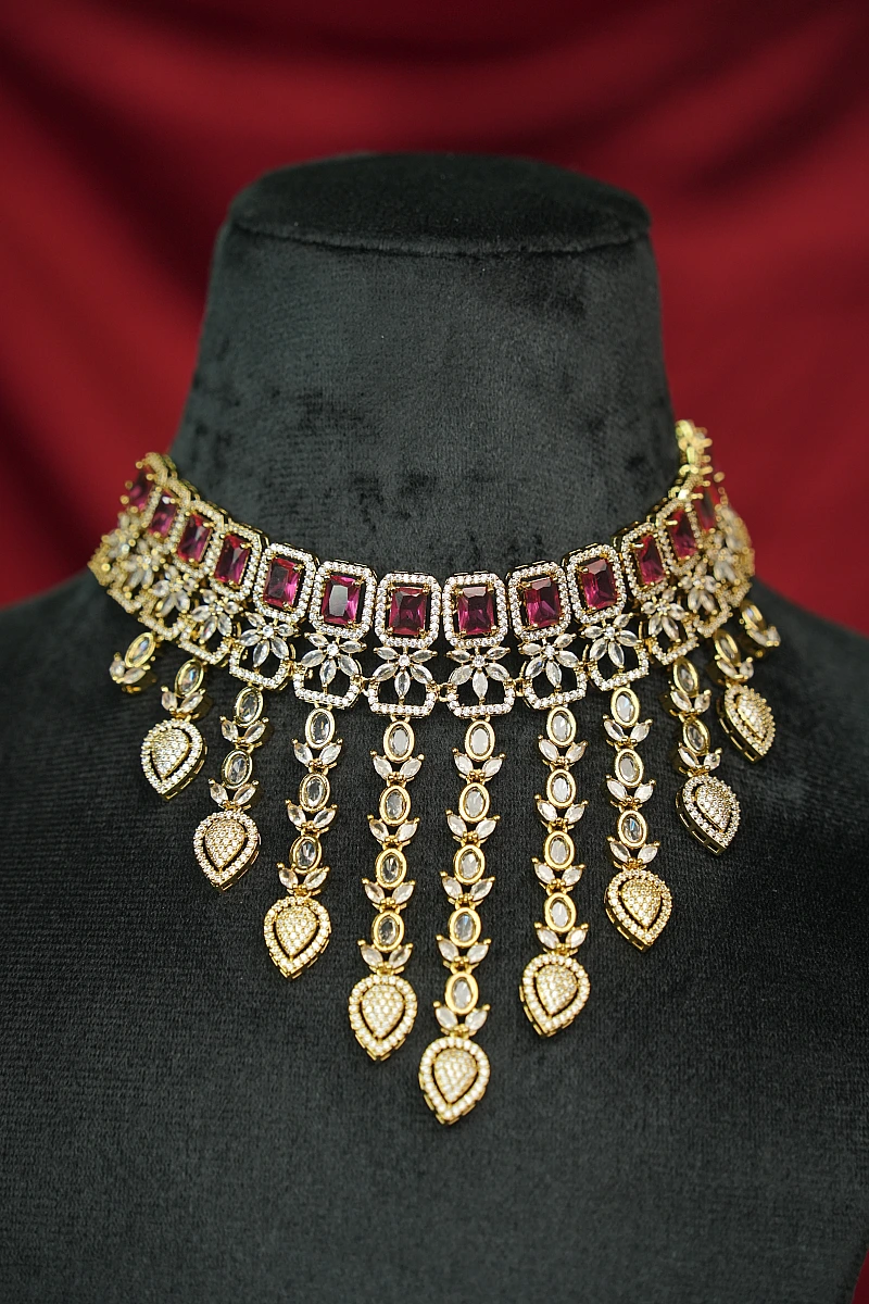 Elegant Moissanite Necklace Set with Matching Earrings - Image 2