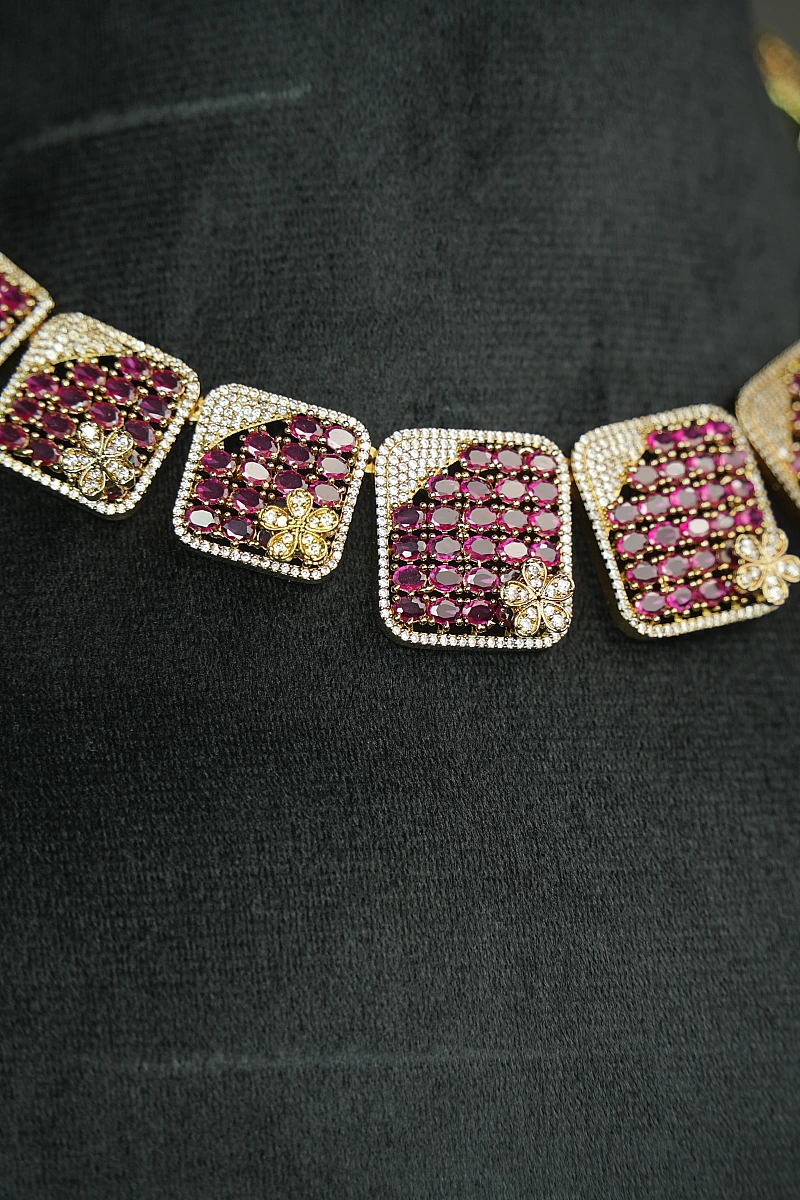 Elegant Moissanite Necklace Set with Matching Earrings - Image 2