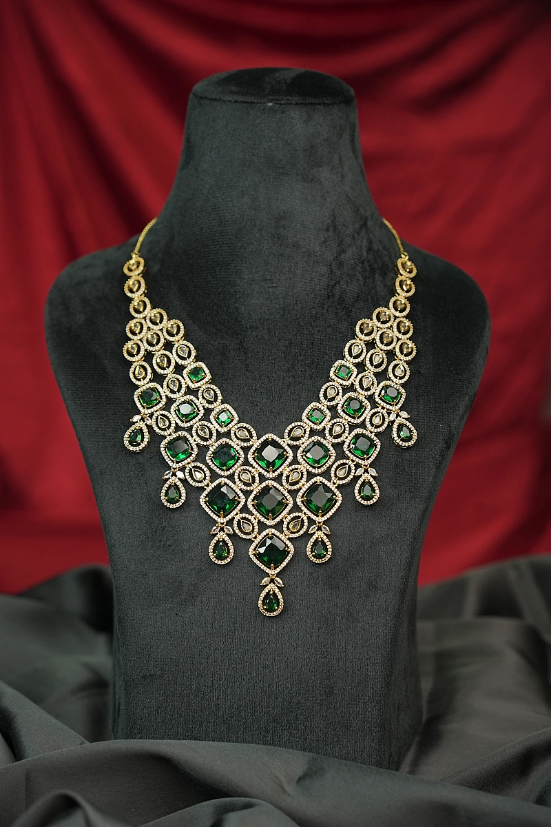 Elegant Moissanite Necklace Set with Matching Earrings - Image 2