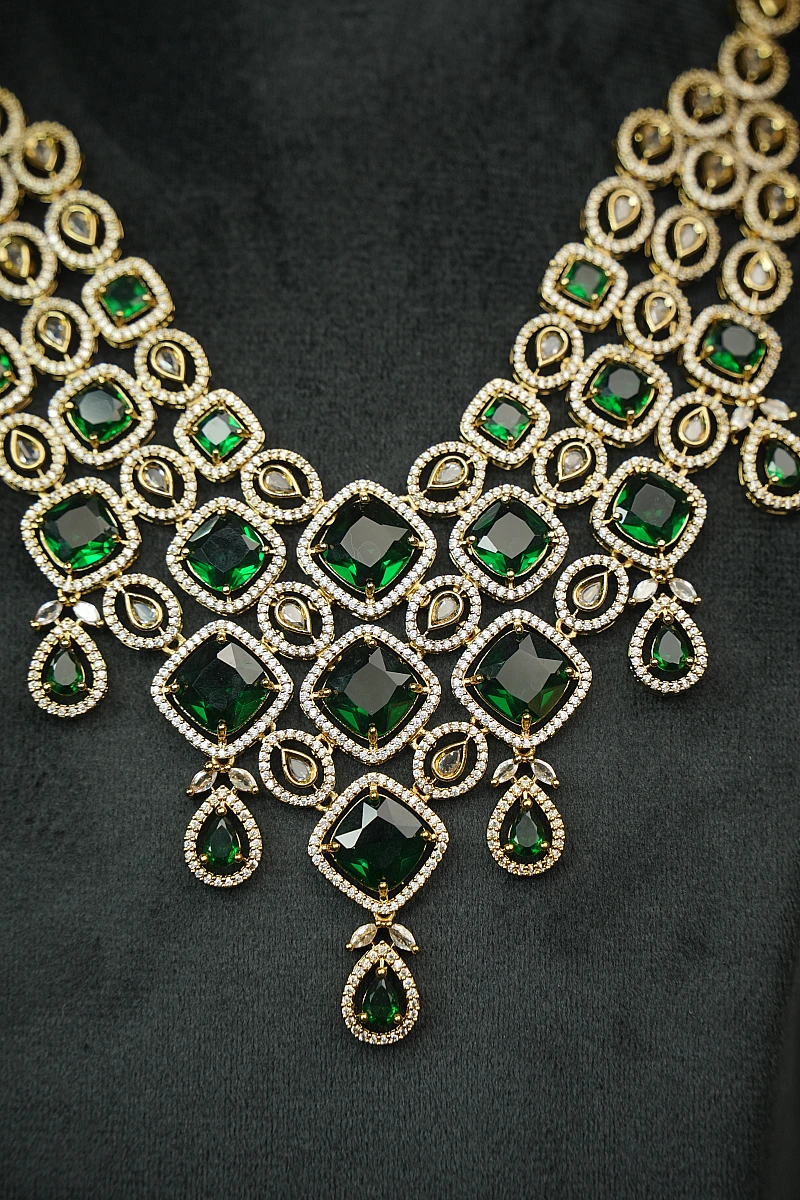 Elegant Moissanite Necklace Set with Matching Earrings - Image 3