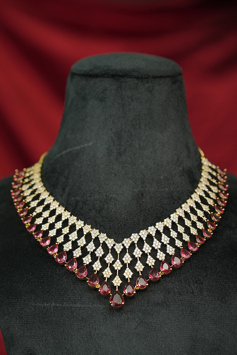 Elegant Moissanite Necklace Set with Matching Earrings - Image 2