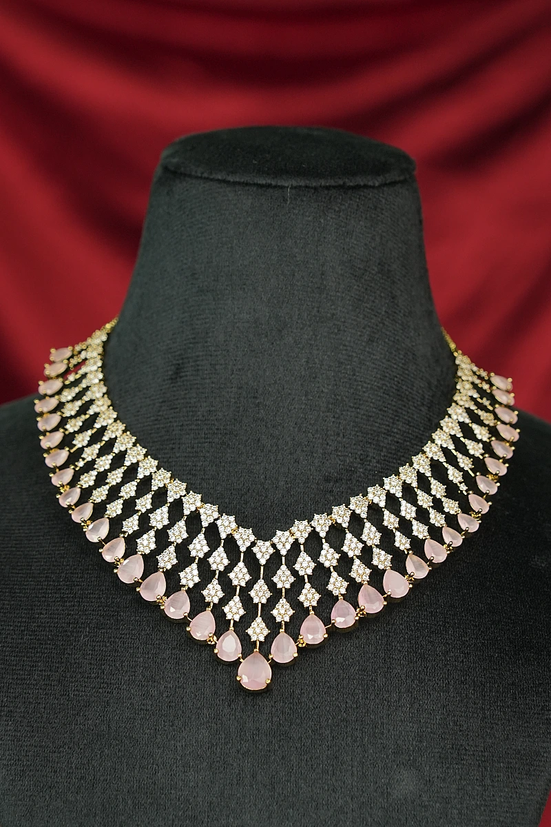 Elegant Moissanite Necklace Set with Matching Earrings - Image 2