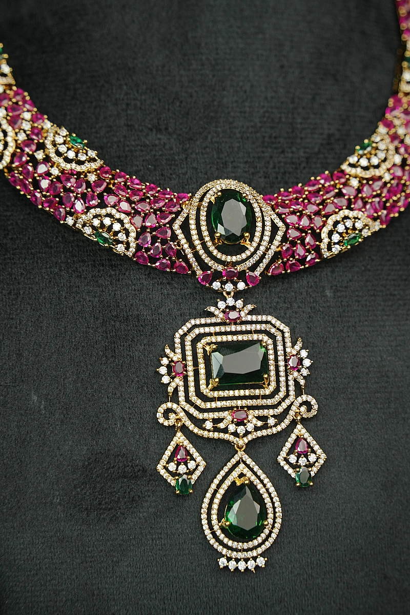 Elegant Moissanite Necklace Set with Matching Earrings - Image 2