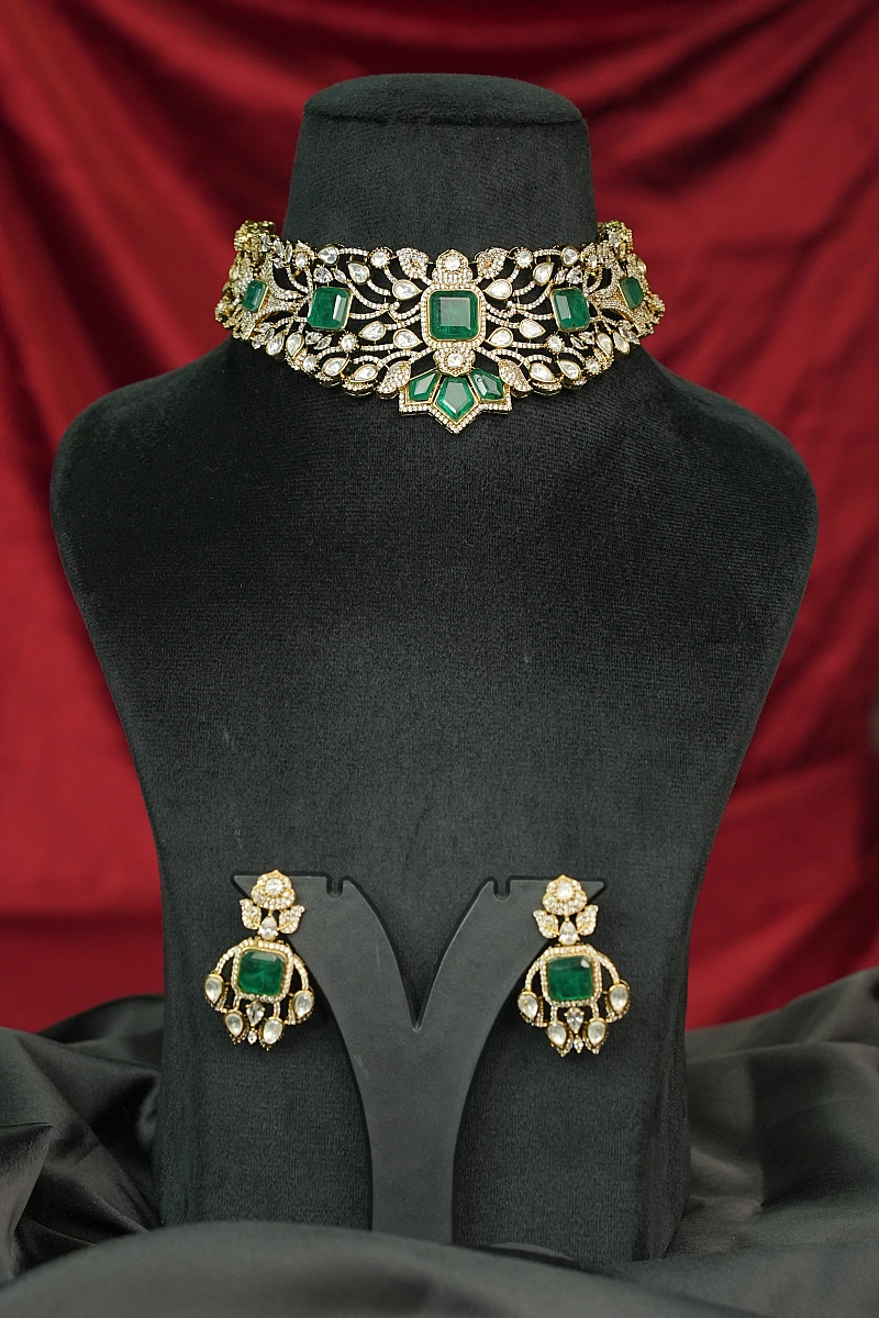 Elegant Moissanite Necklace Set with Matching Earrings