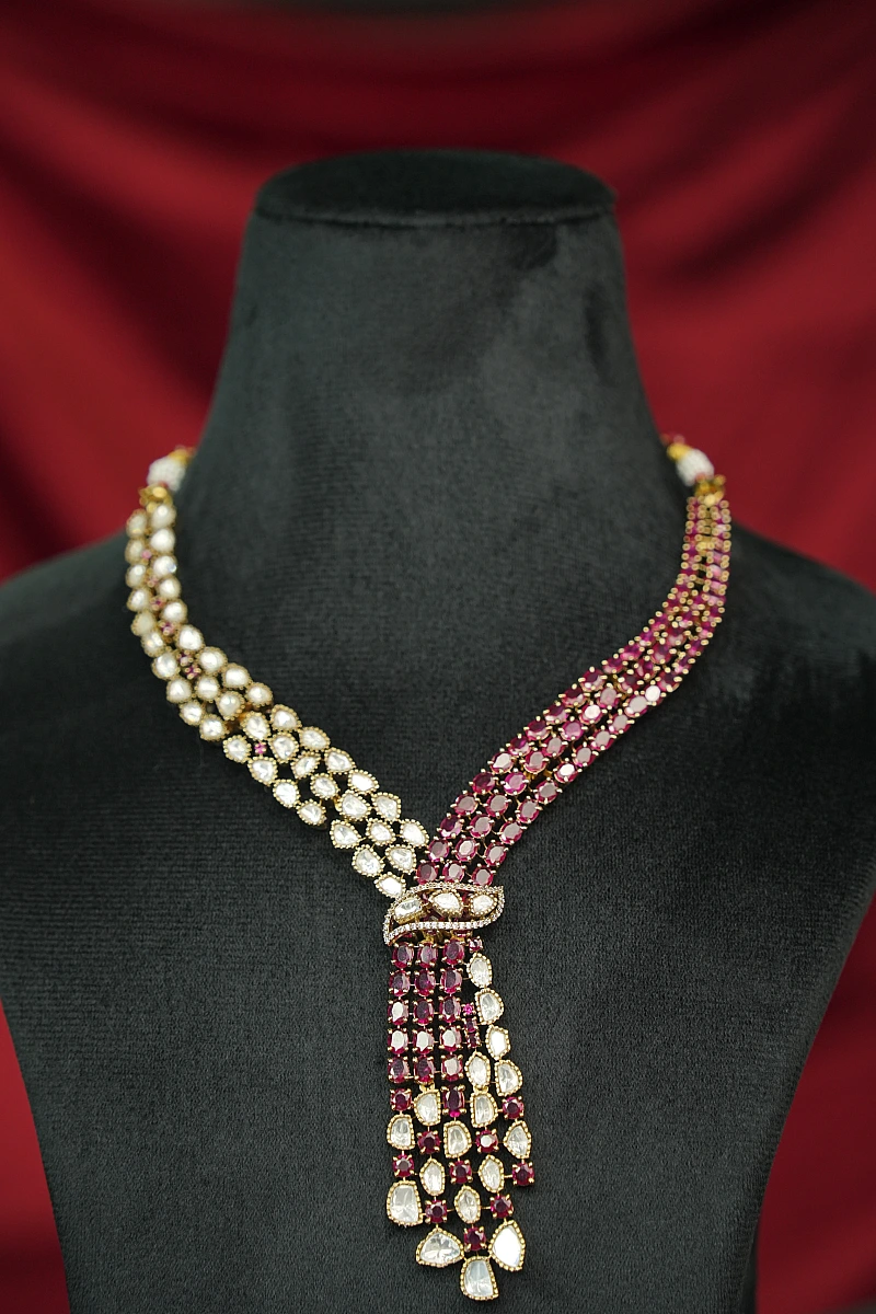 Elegant Moissanite Necklace Set with Matching Earrings - Image 2