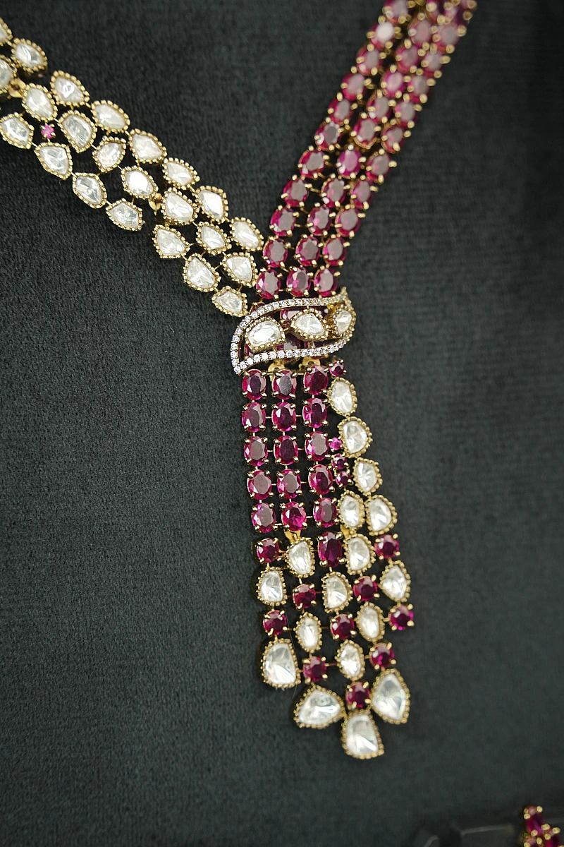 Elegant Moissanite Necklace Set with Matching Earrings - Image 3