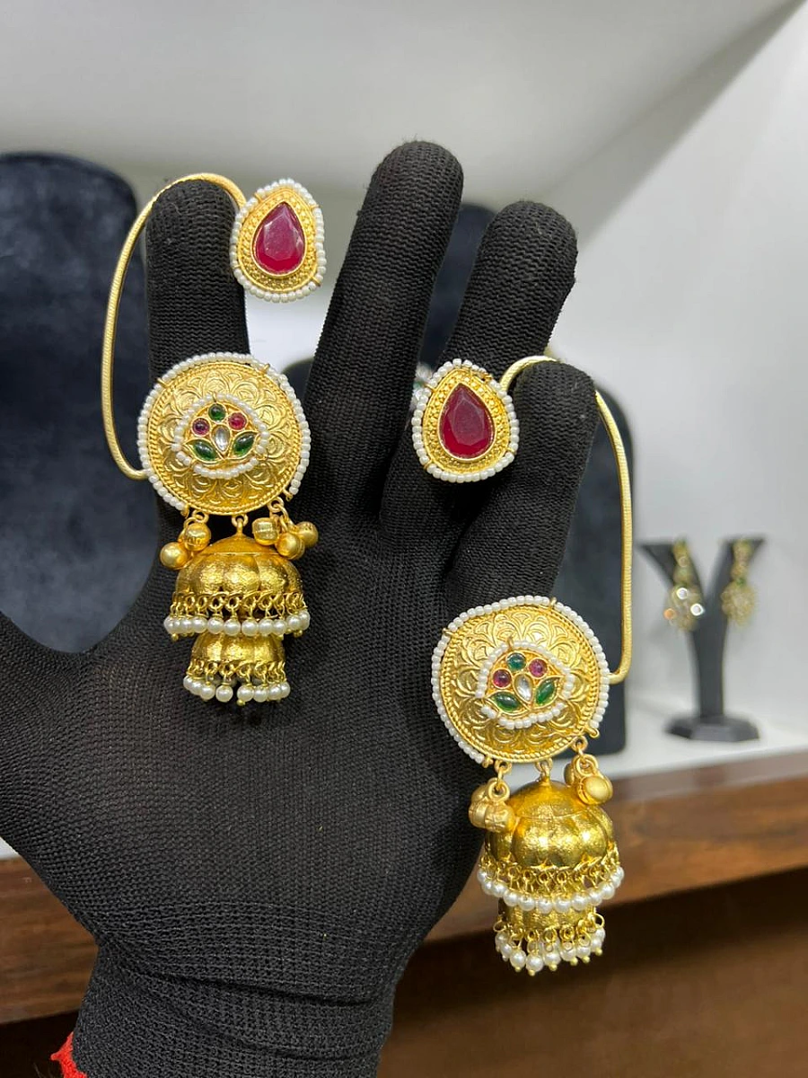 Anika Kashmiri Jhumka Earrings - Image 3