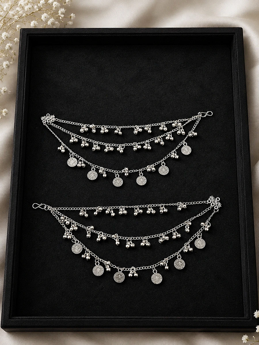 Garba Special Oxidised Earchains - Image 2