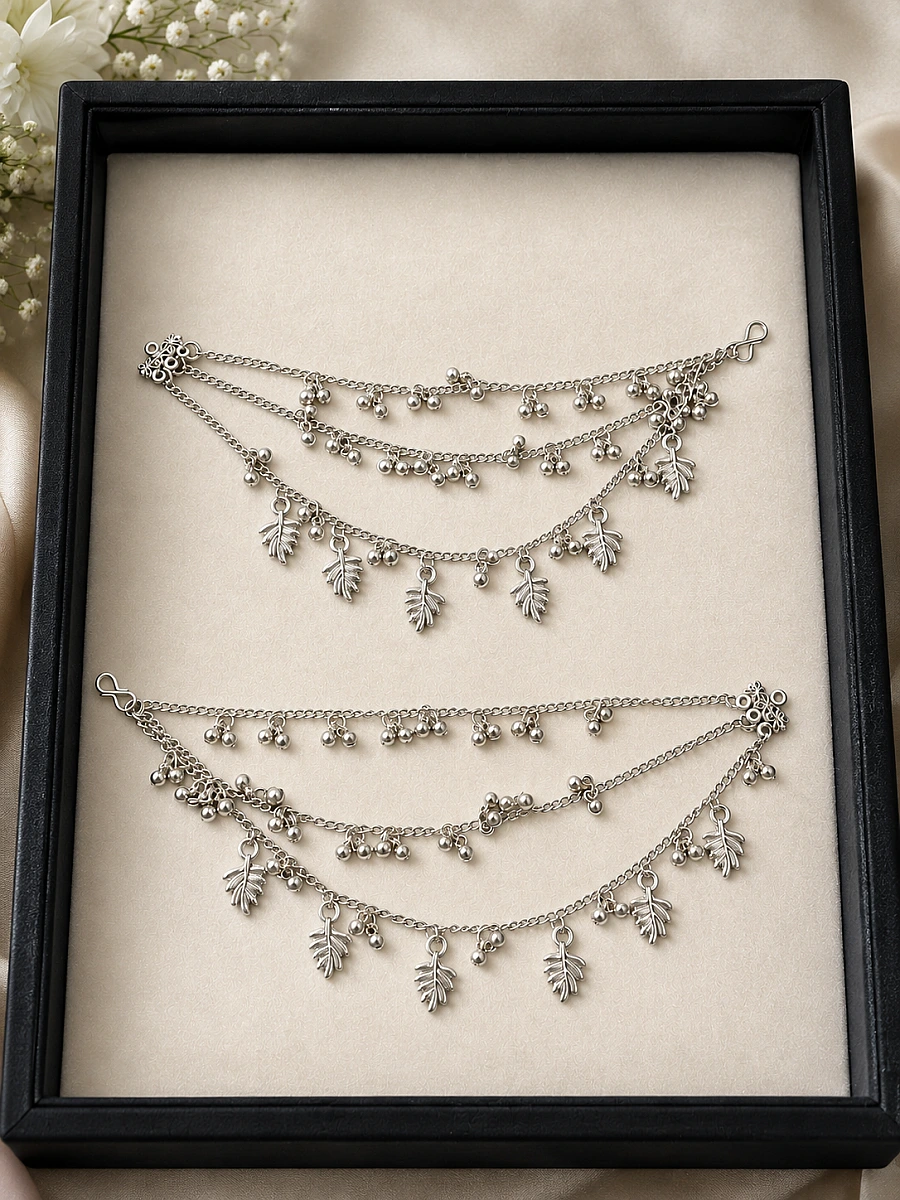 Garba Special Oxidised Earchains - Image 2