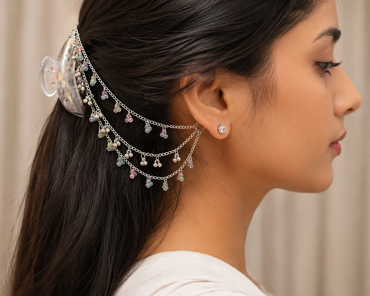 Garba Special Oxidised Earchains - Image 2