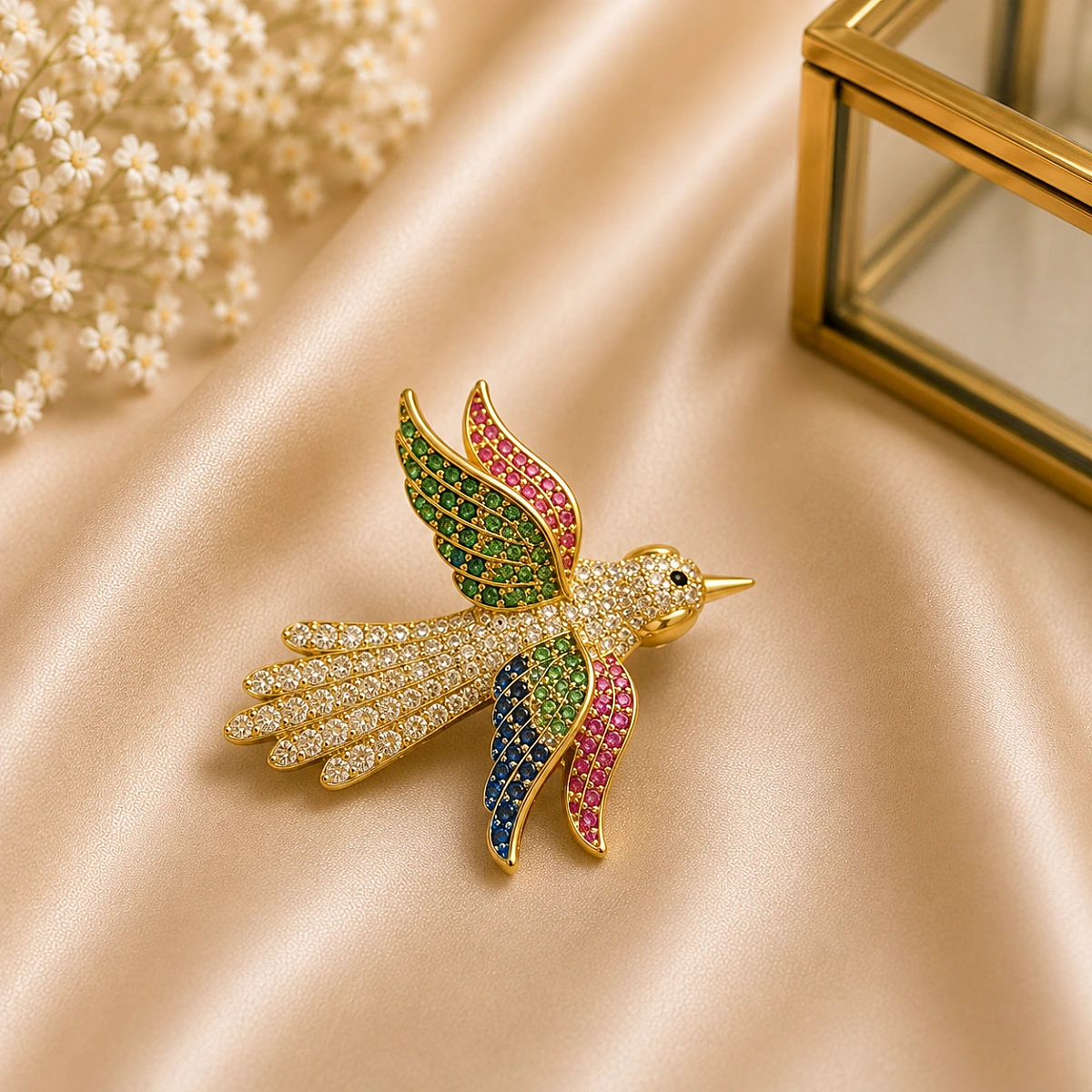 Luxury Crystal Flying Bird Brooch Pin