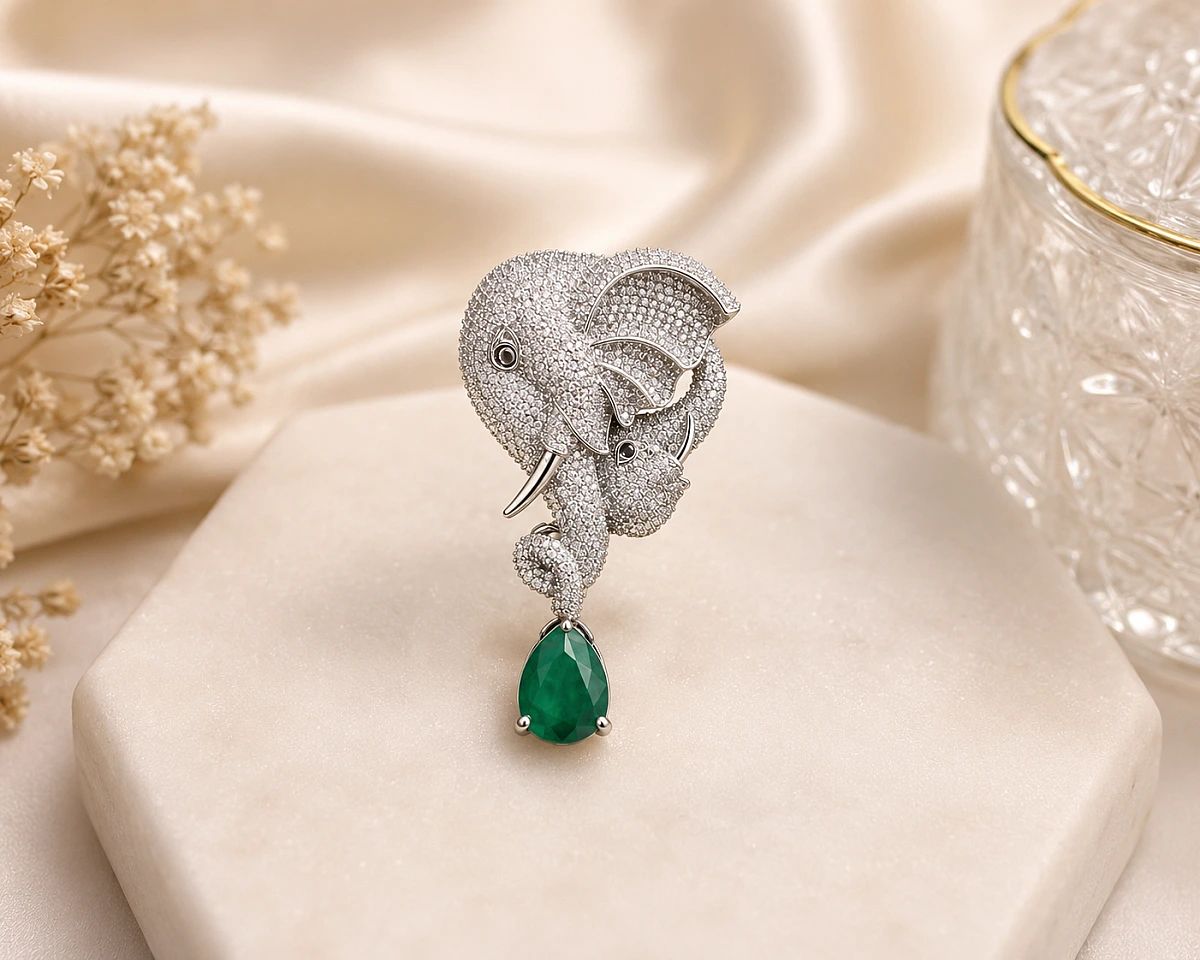 Luxury Elephant Brooch