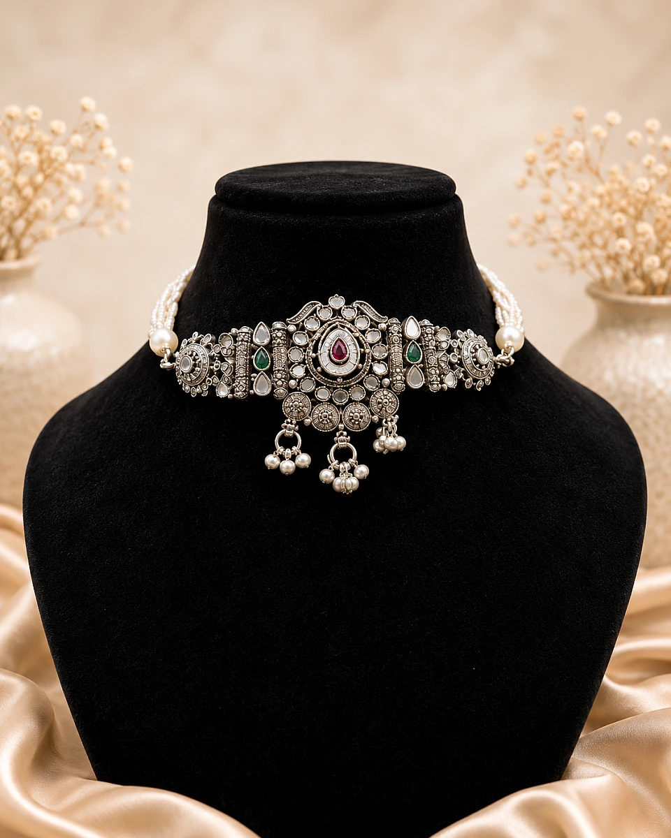 Oxidised Choker Necklace