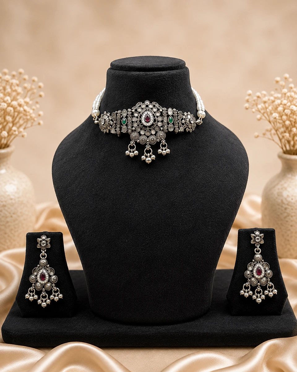 Oxidised Choker Necklace