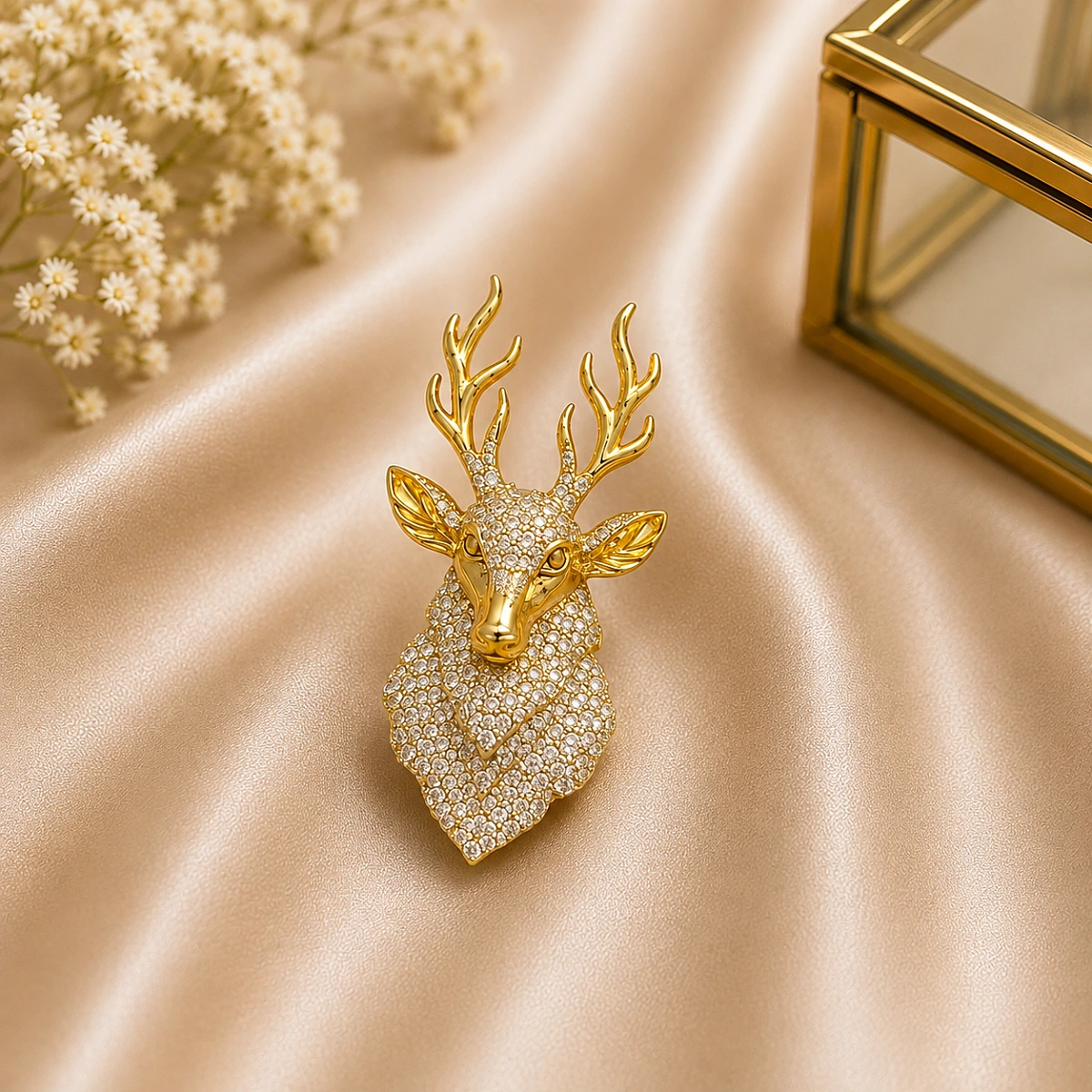 Royal Stag Head Brooch
