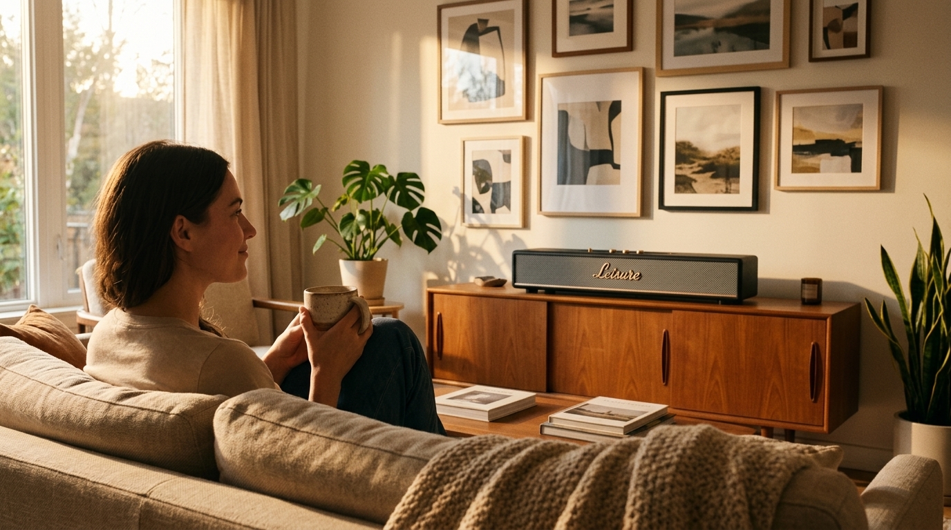 Leisure Edge speaker in a lifestyle setting