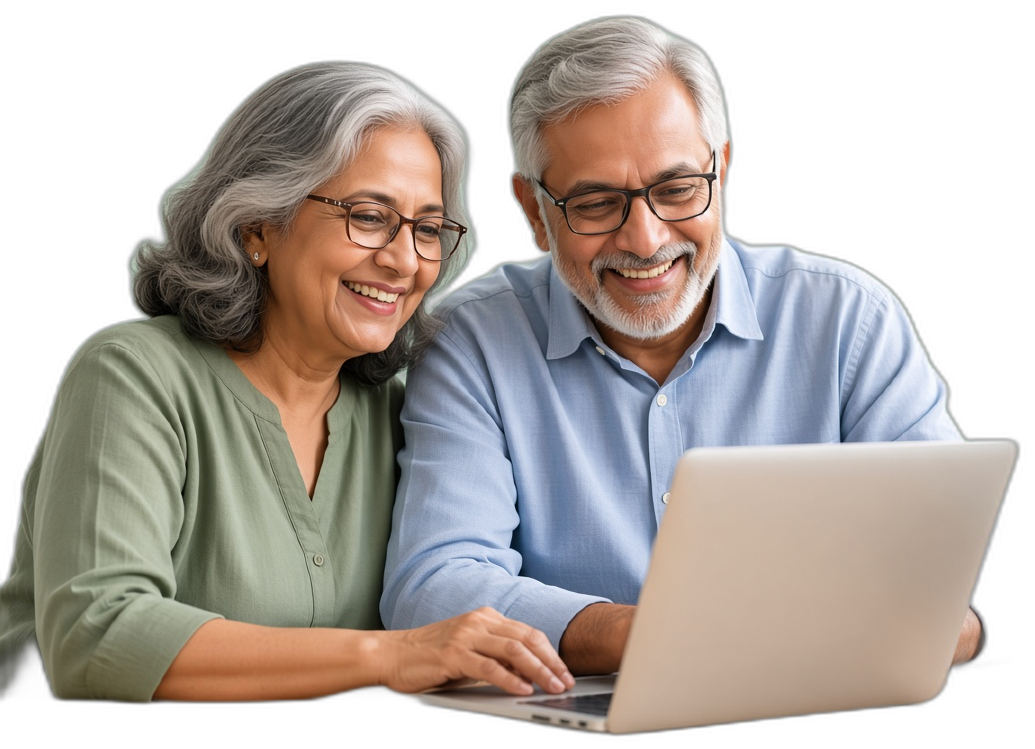 Lifelong learners studying on a laptop