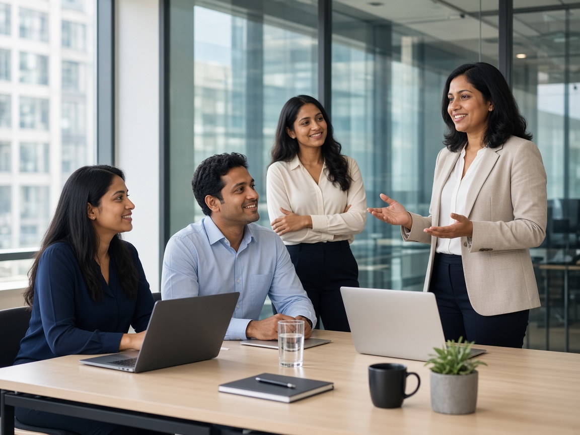 Corporate team in a training session