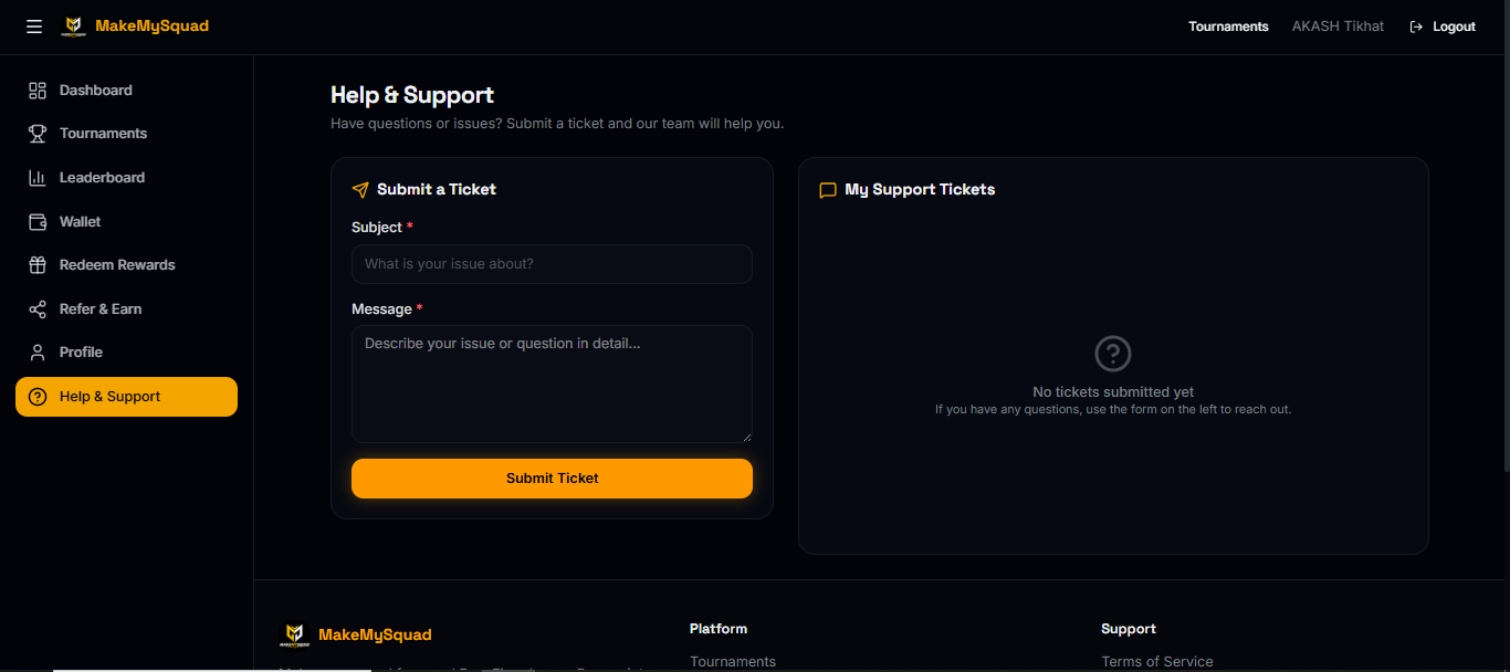 MakeMySquad – Gaming Tournament Platform screenshot 1