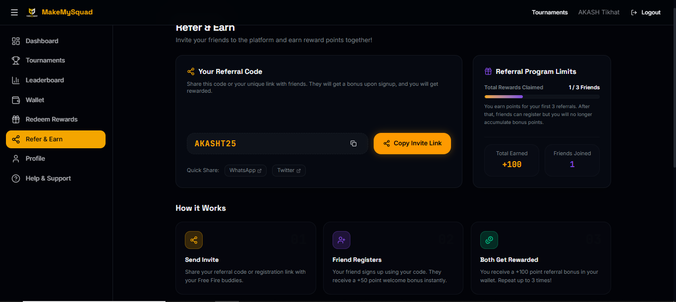 MakeMySquad – Gaming Tournament Platform screenshot 3