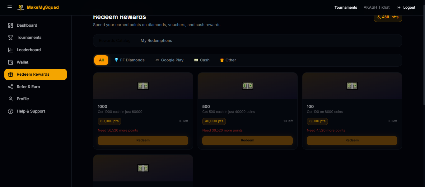 MakeMySquad – Gaming Tournament Platform screenshot 4